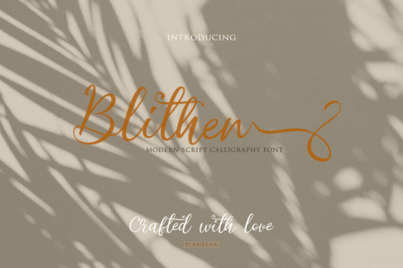 Blithen: A Romantic Script Handwritten Font for Small Business Branding