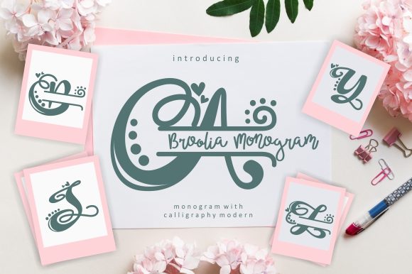Broolia Monogram: A Sweet & Delicate Script Handwritten Font for Crafters
